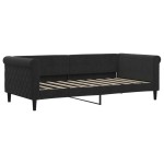 vidaXL Pat de zi cu extensie, negru, 90x190 cm, catifea vidaXL Pat de zi cu extensie, negru, 90x190 cm, catifea
