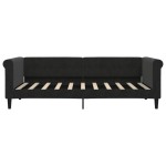 vidaXL Pat de zi cu extensie, negru, 90x190 cm, catifea vidaXL Pat de zi cu extensie, negru, 90x190 cm, catifea