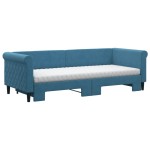 vidaXL Pat de zi cu extensie și saltea, albastru, 80x200 cm, catifea vidaXL Pat de zi cu extensie și saltea, albastru, 80x200 cm, catifea