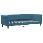 vidaXL Pat de zi cu extensie și saltea, albastru, 80x200 cm, catifea vidaXL Pat de zi cu extensie și saltea, albastru, 80x200 cm, catifea