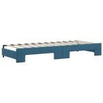 vidaXL Pat de zi cu extensie și saltea, albastru, 80x200 cm, catifea vidaXL Pat de zi cu extensie și saltea, albastru, 80x200 cm, catifea