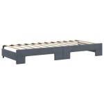 vidaXL Pat de zi cu extensie și saltele gri închis 80x200 cm catifea vidaXL Pat de zi cu extensie și saltele gri închis 80x200 cm catifea