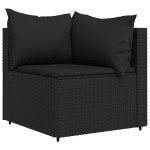 vidaXL Set mobilier de grădină cu perne, 3 piese, negru, poliratan vidaXL Set mobilier de grădină cu perne, 3 piese, negru, poliratan