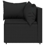 vidaXL Set mobilier de grădină cu perne, 3 piese, negru, poliratan vidaXL Set mobilier de grădină cu perne, 3 piese, negru, poliratan