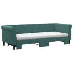 vidaXL Pat de zi cu extensie și saltele verde închis 80x200 cm catifea vidaXL Pat de zi cu extensie și saltele verde închis 80x200 cm catifea
