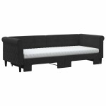 vidaXL Pat de zi cu extensie și saltea, negru, 80x200 cm, catifea