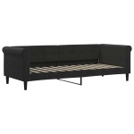 vidaXL Pat de zi cu extensie și saltea, negru, 80x200 cm, catifea