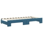 vidaXL Pat de zi cu extensie și saltea, albastru, 90x200 cm, catifea vidaXL Pat de zi cu extensie și saltea, albastru, 90x200 cm, catifea