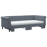 vidaXL Pat de zi cu extensie și saltele, gri închis 90x200 cm catifea vidaXL Pat de zi cu extensie și saltele, gri închis 90x200 cm catifea