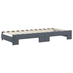vidaXL Pat de zi cu extensie și saltele, gri închis 90x200 cm catifea vidaXL Pat de zi cu extensie și saltele, gri închis 90x200 cm catifea