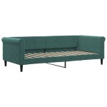 vidaXL Pat de zi cu extensie și saltele verde închis 90x200 cm catifea