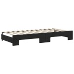 vidaXL Pat de zi cu extensie și saltea, negru, 90x200 cm, catifea vidaXL Pat de zi cu extensie și saltea, negru, 90x200 cm, catifea