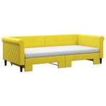 vidaXL Pat de zi cu extensie și saltea, galben, 90x200 cm, catifea vidaXL Pat de zi cu extensie și saltea, galben, 90x200 cm, catifea