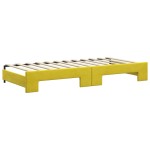 vidaXL Pat de zi cu extensie și saltea, galben, 90x200 cm, catifea vidaXL Pat de zi cu extensie și saltea, galben, 90x200 cm, catifea