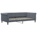 vidaXL Pat de zi cu extensie și saltele, gri închis 100x200 cm catifea