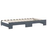 vidaXL Pat de zi cu extensie și saltele, gri închis 100x200 cm catifea