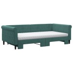 vidaXL Pat de zi cu extensie și saltele verde închis 100x200cm catifea vidaXL Pat de zi cu extensie și saltele verde închis 100x200cm catifea