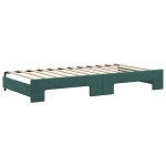 vidaXL Pat de zi cu extensie și saltele verde închis 100x200cm catifea vidaXL Pat de zi cu extensie și saltele verde închis 100x200cm catifea