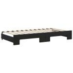 vidaXL Pat de zi cu extensie și saltele, negru, 100x200 cm, catifea