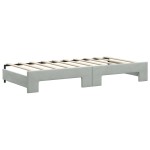 vidaXL Pat de zi cu extensie și saltele, gri deschis 90x190 cm catifea