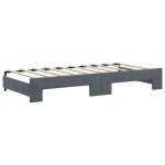 vidaXL Pat de zi cu extensie și saltele, gri închis, 90x190 cm catifea vidaXL Pat de zi cu extensie și saltele, gri închis, 90x190 cm catifea