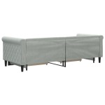 vidaXL Pat de zi cu extensie și sertare, gri deschis 80x200 cm catifea