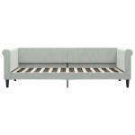 vidaXL Pat de zi cu extensie și sertare, gri deschis 80x200 cm catifea