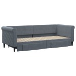 vidaXL Pat de zi cu extensie și sertare gri închis 80x200 cm catifea vidaXL Pat de zi cu extensie și sertare gri închis 80x200 cm catifea