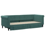 vidaXL Pat de zi cu extensie și sertare verde închis 80x200 cm catifea