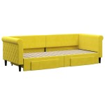 vidaXL Pat de zi cu extensie și sertare, galben, 80x200 cm, catifea vidaXL Pat de zi cu extensie și sertare, galben, 80x200 cm, catifea