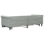 vidaXL Pat de zi cu extensie și sertare, gri deschis 90x200 cm catifea