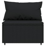 vidaXL Set mobilier de grădină cu perne, 3 piese, negru, poliratan vidaXL Set mobilier de grădină cu perne, 3 piese, negru, poliratan