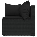vidaXL Set mobilier de grădină cu perne, 3 piese, negru, poliratan vidaXL Set mobilier de grădină cu perne, 3 piese, negru, poliratan