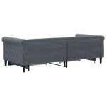 vidaXL Pat de zi cu extensie și sertare gri închis 90x200 cm catifea