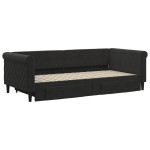 vidaXL Pat de zi cu extensie și sertare, negru, 90x200 cm, catifea vidaXL Pat de zi cu extensie și sertare, negru, 90x200 cm, catifea