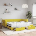 vidaXL Pat de zi cu extensie și sertare, galben, 90x200 cm, catifea vidaXL Pat de zi cu extensie și sertare, galben, 90x200 cm, catifea