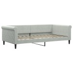 vidaXL Pat de zi cu extensie și sertare gri deschis 100x200 cm catifea