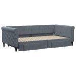 vidaXL Pat de zi cu extensie și sertare gri închis 100x200cm catifea