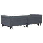 vidaXL Pat de zi cu extensie și sertare gri închis 100x200cm catifea