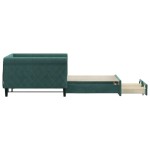 vidaXL Pat de zi cu extensie și sertare verde închis 100x200cm catifea