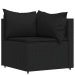 vidaXL Set mobilier relaxare grădină 4 piese cu perne poliratan negru
