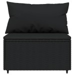 vidaXL Set mobilier relaxare grădină 4 piese cu perne poliratan negru
