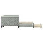vidaXL Pat de zi cu extensie și sertare, gri deschis 90x190 cm catifea