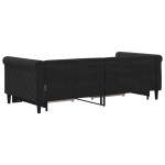 vidaXL Pat de zi cu extensie și sertare, negru, 90x190 cm, catifea vidaXL Pat de zi cu extensie și sertare, negru, 90x190 cm, catifea