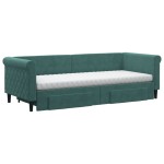 vidaXL Pat de zi cu extensie și sertare verde închis 80x200 cm catifea