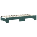 vidaXL Pat de zi cu extensie și sertare verde închis 80x200 cm catifea