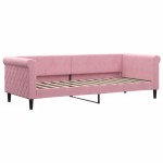 vidaXL Pat de zi cu extensie și sertare, roz, 80x200 cm, catifea vidaXL Pat de zi cu extensie și sertare, roz, 80x200 cm, catifea