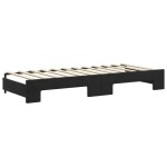 vidaXL Pat de zi cu extensie și sertare, negru, 80x200 cm, catifea vidaXL Pat de zi cu extensie și sertare, negru, 80x200 cm, catifea