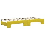 vidaXL Pat de zi cu extensie și sertare, galben, 80x200 cm, catifea vidaXL Pat de zi cu extensie și sertare, galben, 80x200 cm, catifea