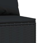 vidaXL Canapea de mijloc cu pernă de grădină, negru, poliratan vidaXL Canapea de mijloc cu pernă de grădină, negru, poliratan